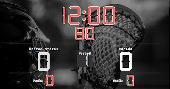 Online lacrosse scoreboard