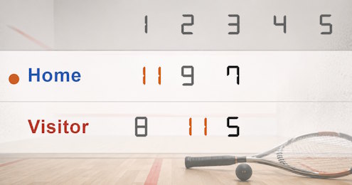 ScoreCounter match scoreboard tracking a best-of-five 1v1 contest with sets and points